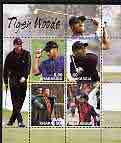 Chakasia 2001 Tiger Woods perf sheetlet containing 4 values complete unmounted mint, stamps on sport, stamps on golf