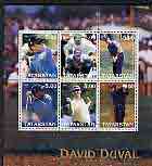 Tatarstan Republic 2001 David Duval perf sheetlet containing set of 6 values complete unmounted mint, stamps on , stamps on  stamps on sport, stamps on golf