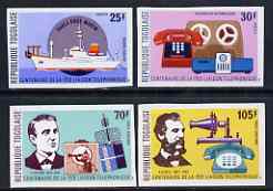 Togo 1976 Telephone Centenary set of 4 imperf from limited printing unmounted mint as SG 1126-29, stamps on , stamps on  stamps on communications, stamps on telephones, stamps on , stamps on  stamps on scots, stamps on  stamps on scotland