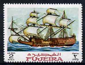 Fujeira 1968 Galleon 2R from Ships perf set of 9 unmounted mint, Mi 239*, stamps on ships, stamps on galleons