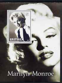 Eritrea 2001 Marilyn Monroe perf m/sheet #1 unmounted mint, stamps on , stamps on  stamps on personalities, stamps on  stamps on marilyn monroe, stamps on  stamps on films, stamps on  stamps on cinema, stamps on  stamps on entertainments, stamps on  stamps on women