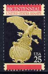 United States 1989 Bicentenary of Senate 25c (Eagle & Shield) unmounted mint SG 2397*, stamps on , stamps on  stamps on birds, stamps on birds of prey, stamps on eagles, stamps on constitutions, stamps on americana