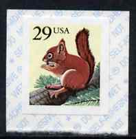 United States 1993 Squirrel 29c self-adhesive stamp, SG 2838 unmounted mint, stamps on , stamps on  stamps on animals, stamps on squirrels, stamps on self adhesive