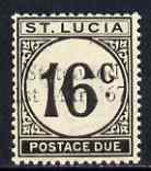 St Lucia 1967 Postage Due 16c Statehood trial opt in black unmounted mint, stamps on dues