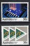 Australia 1987 Australia Day set of 2 unmounted mint, SG 1044-45*, stamps on , stamps on  stamps on flags, stamps on business, stamps on industry, stamps on computers