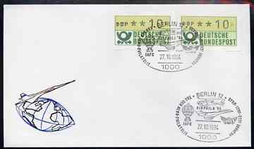 Postmark - West Germany 1984 illustrated commem cover for Aerophilatelic Day with illustrated Berlin 12 cancel showing Concorde, Helicopter & Balloon, stamps on , stamps on  stamps on aviation, stamps on concorde, stamps on helicopters, stamps on balloons