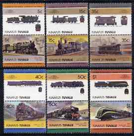 Tuvalu - Funafuti 1985 Locomotives #3 (Leaders of the World) set of 12 unmounted mint, stamps on , stamps on  stamps on railways