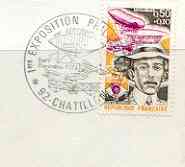 Postmark - France 1973 illustrated commem cover for 1st Exposition Aerophilatelique with illustrated cancel showing Concorde & Dumonts Balloon, stamps on aviation, stamps on concorde, stamps on balloons