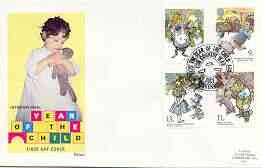 Great Britain 1979 International Year of The Child set of 4 each on iillustrated cover with special Birkenhead first day cancel, stamps on children, stamps on  iyc , stamps on literature, stamps on books, stamps on fairy tales, stamps on alice