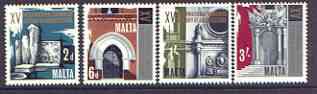 Malta 1967 Historical Architecture Congress set of 4 unmounted mint, SG 389-92, stamps on , stamps on  stamps on architecture, stamps on buildings, stamps on churches