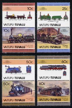 Tuvalu - Vaitupu 1985 Locomotives #1 (Leaders of the World) set of 8 unmounted mint, stamps on , stamps on  stamps on railways