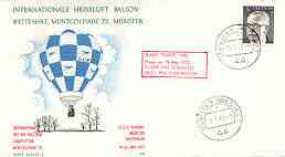 Germany - West 1972 Illustrated cover flown in Dante balloon at Munich Hot Air Balloon Competition with 19 May cancel, stamps on aviation, stamps on balloons