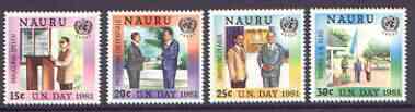 Nauru 1981 UN Day (ESCAP) set of 4 unmounted mint, SG 244-47*, stamps on , stamps on  stamps on united nations