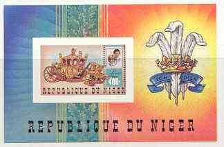 Niger Republic 1981 Royal Wedding imperf m/sheet unmounted mint, Mi BL 33B, stamps on royalty, stamps on diana, stamps on charles