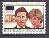 Togo 1981 Royal Wedding 500f on 1,000f perf unmounted mint, as Mi 1534A, stamps on , stamps on  stamps on royalty, stamps on charles, stamps on diana