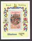 Bhutan 1981 Royal Wedding perf m/sheet unmounted mint, SG 444, Mi BL 85A, stamps on royalty, stamps on charles, stamps on diana
