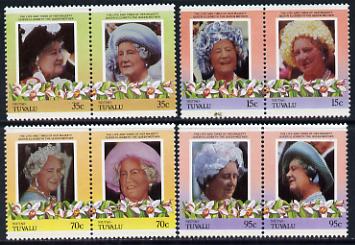 Tuvalu - Niutao 1985 Life & Times of HM Queen Mother (Leaders of the World) set of 8 values unmounted mint, stamps on , stamps on  stamps on royalty     queen mother