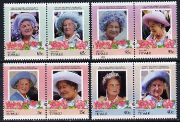 Tuvalu - Vaitupu 1985 Life & Times of HM Queen Mother (Leaders of the World) set of 8 values unmounted mint, stamps on , stamps on  stamps on royalty     queen mother