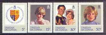 Tristan da Cunha 1982 Princess Diana's 21st Birthday set of 4 unmounted mint, SG 327-30, stamps on , stamps on  stamps on royalty, stamps on  stamps on diana