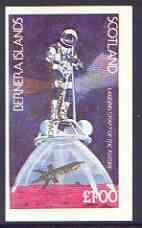 Bernera 1998 John Glenn Returned to Space opt in gold on 1978 Spacecraft (Landing Craft) imperf  souvenir sheet (Â£1 value) unmounted mint, stamps on , stamps on  stamps on personalities, stamps on space, stamps on  stamps on masonics, stamps on  stamps on masonry