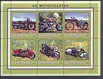 Guinea - Bissau 2001 Motorcycles perf sheetlet containing 6 values unmounted mint Mi 1761-66, stamps on , stamps on  stamps on motorbikes