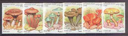 Afghanistan 1998 Fungi complete perf set of 6 unmounted mint, stamps on , stamps on  stamps on fungi