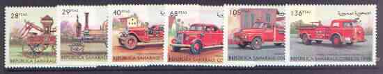 Sahara Republic 1998 Fire Engines perf set of 6 unmounted mint, stamps on fire