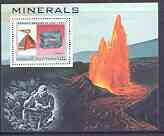 Somalia 1997 Minerals perf m/sheet unmounted mint, stamps on minerals, stamps on volcanoes, stamps on mining