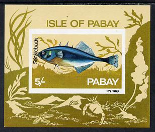 Pabay 1969 Fish 5s (Stickleback) imperf m/sheet unmounted mint, stamps on fish, stamps on marine life