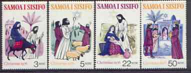 Samoa 1976 Christmas set of 4 unmounted mint, SG 474-77, stamps on christmas, stamps on bethlehem