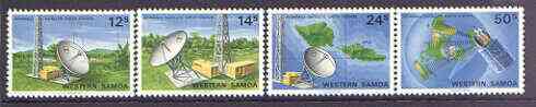 Samoa 1980 Afiamalu Satellite Earth Station set of 4 unmounted mint, SG 574-77*, stamps on satellites, stamps on maps, stamps on communications