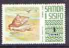 Samoa 1972-76 Bull Conch 1s (cream paper) from def set unmounted mint, SG 390a, stamps on shells, stamps on marine life