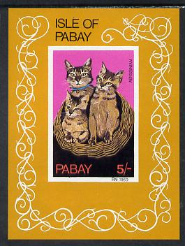 Pabay 1969 Cats imperf m/sheet (5s value showing Abyssinian) unmounted mint, stamps on animals, stamps on cats