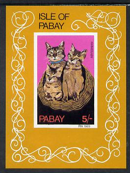 Pabay 1969 Cats imperf m/sheet (5s value showing Abyssinian) unmounted mint, stamps on , stamps on  stamps on animals, stamps on  stamps on cats