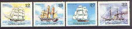 Samoa 1981 Sailing Ships (3rd series) set of 4 unmounted mint, SG 584-87, stamps on , stamps on  stamps on ships, stamps on  stamps on 