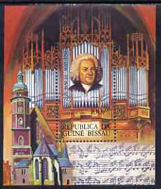 Guinea - Bissau 1985 Composers (Bach) perf m/sheet unmounted mint, SG MS 949, stamps on music, stamps on composers, stamps on bach
