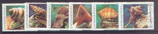 Afghanistan 1999 Molluscs complete set of 6 unmounted mint, stamps on , stamps on  stamps on marine life, stamps on  stamps on shells