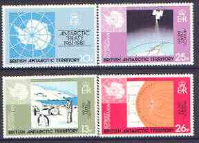 British Antarctic Territory 1981 20th Anniversary of Antarctic Treaty set of 4 unmounted mint, SG 99-102, stamps on , stamps on  stamps on polar, stamps on  stamps on maps, stamps on  stamps on penguins, stamps on  stamps on 