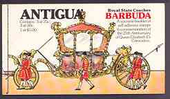 Barbuda 1978 Coronation 25th Anniversary $7.25 booklet containing self-adhesive panes, pristine, SG SB2, stamps on , stamps on  stamps on royalty, stamps on  stamps on coronation, stamps on  stamps on self adhesive