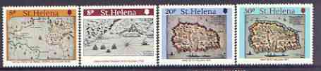St Helena 1981 Early maps set of 4 unmounted mint, SG 373-76, stamps on maps