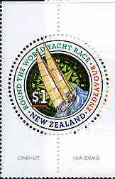 New Zealand 1994 Round The World Yacht race $1 circular stamp unmounted mint, SG 1783