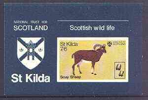 St Kilda 1970 Wildlife 7s6d imperf m/sheet (Soay Sheep) unmounted mint, stamps on , stamps on  stamps on animals, stamps on  stamps on sheep, stamps on  stamps on ovine