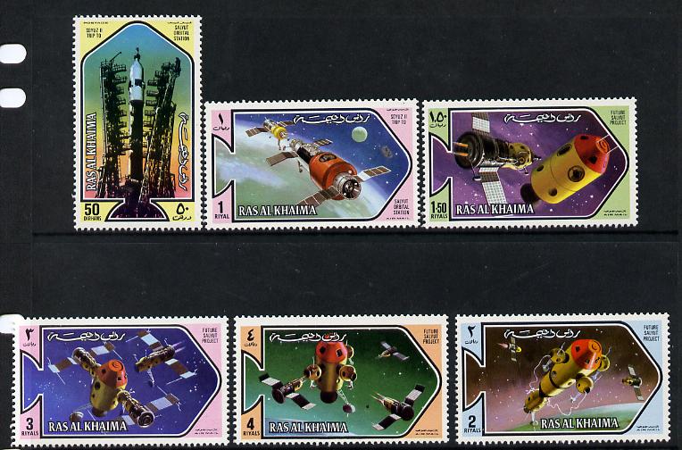 Ras Al Khaima 1971 Space Research perf set of 6 unmounted mint Mi 547-52A, stamps on , stamps on  stamps on space