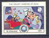 St Vincent 1989 Clarabella with Orloff Diamond 10c from Walt Disney India 89 set, SG 1173 unmounted mint*, stamps on , stamps on  stamps on diamonds, stamps on  stamps on minerals, stamps on  stamps on 