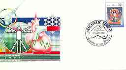 Australia 1986 National Health & Medical Research Council 33c postal stationery envelope with first day cancel, stamps on medical, stamps on heart