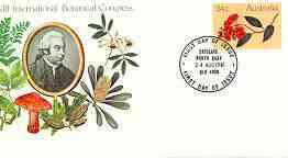 Australia 1981 International Botanical Congress 24c postal stationery envelope with first day cancellation, stamps on flowers, stamps on fungi