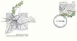 Australia 1986 25th Anniversary of Amnesty International 33c postal stationery envelope with first day cancellation, stamps on human rights, stamps on doves, stamps on birds, stamps on slavery, stamps on nobel, stamps on peace