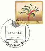 Australia 1981 Mangles Kangaroo Paw 24c postal stationery envelope with first day cancellation, stamps on flowers, stamps on 