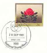 Australia 1981 The Waratah 24c postal stationery envelope with first day cancellation, stamps on flowers, stamps on 