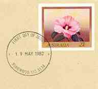 Australia 1982 Sturts Desert Rose 27c postal stationery envelope with first day cancellation, stamps on flowers, stamps on roses